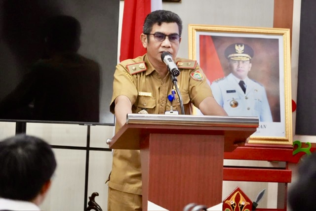 Kepala Diskominfosantik Prov. Kalteng Agus Siswadi Saat Menyampaikan Sambutannya