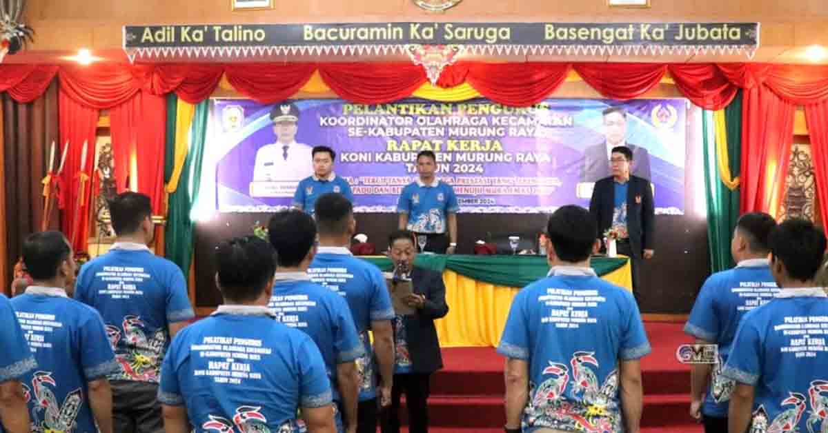 Asisten I Setda Mura Menghadiri Pelantikan Pengurus Koordinator Olahraga Kecamatan Se Kabupaten Murung Raya 2024