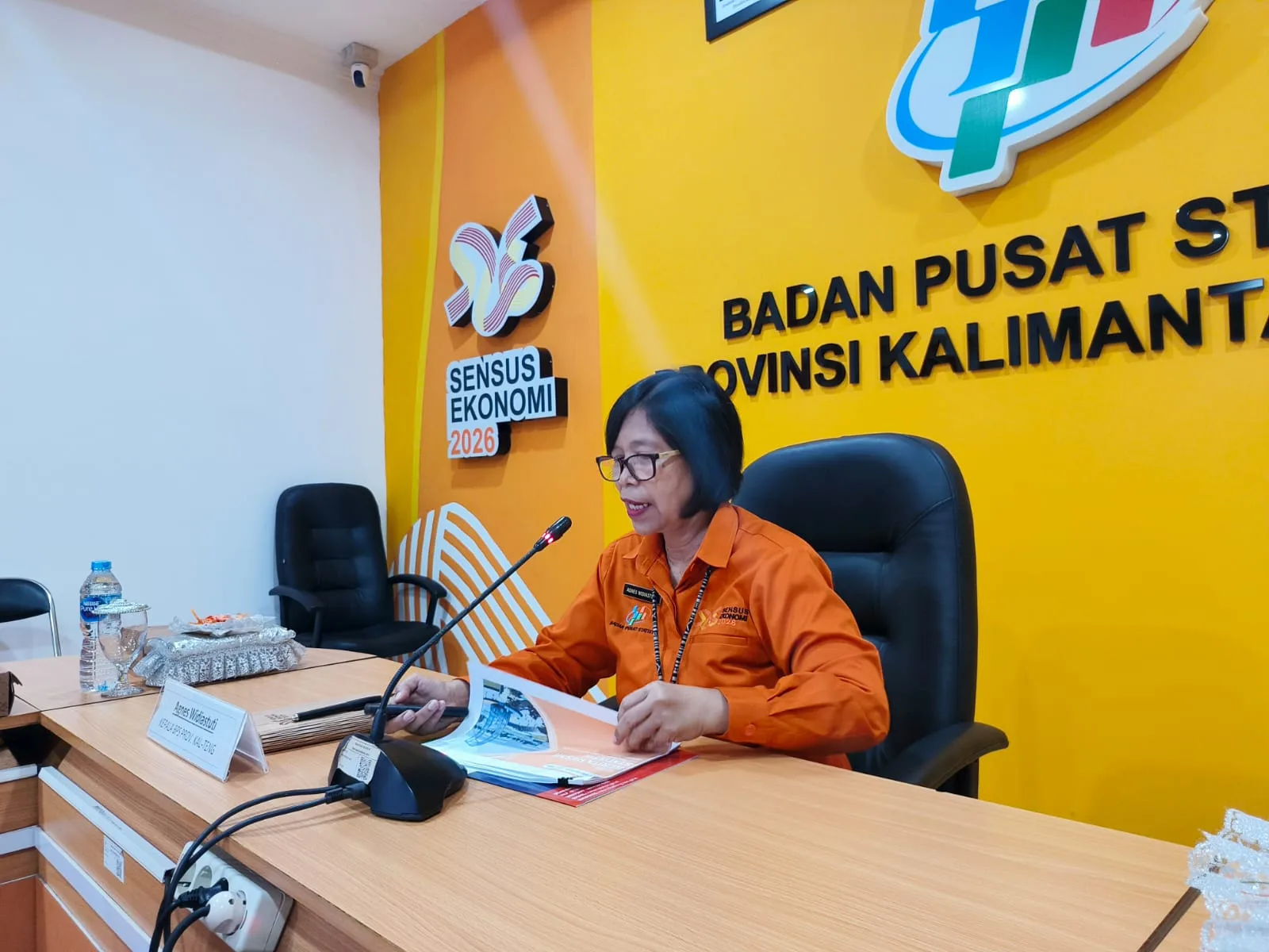 Kepala Bps Provinsi Kalteng Agnes Widiastuti Saat Merilis Berita Resmi Statisti (brs) Edisi 1 April 2026 (ist)