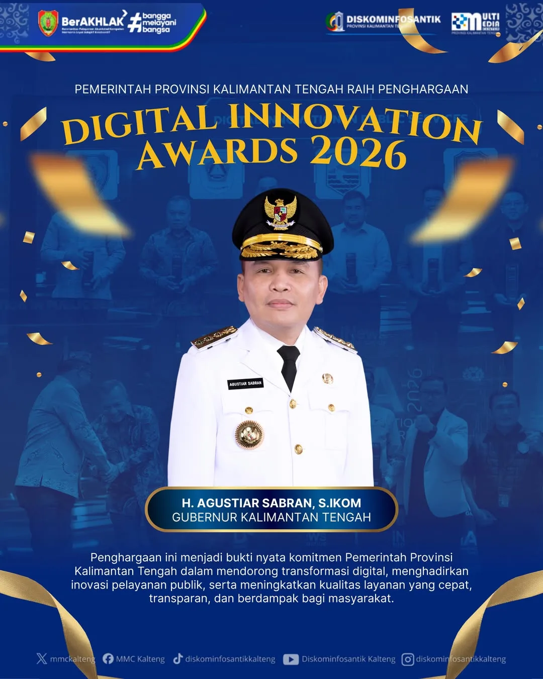 🏆 Pemprov Kalteng Raih Penghargaan Nasional Digital Innovation Awards 2026pemerintah Provinsi K