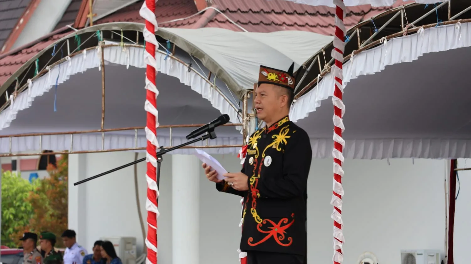Bupati Gunung Mas, Jaya Samaya Monong, Saat Memimpin Upacara Hari Lahir Pancasila Tahun 2026
