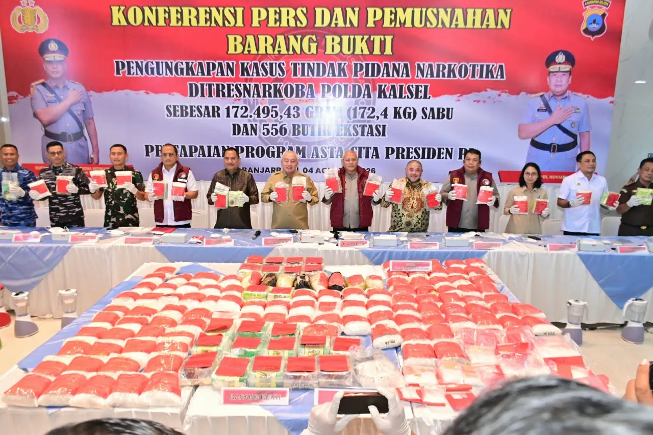 Polda Kalsel Pemusnahan Barbuk Tindak Pidana Narkoba 2026