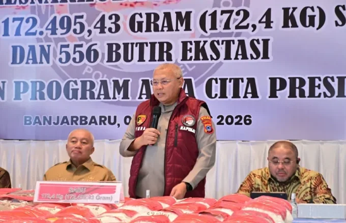 Polda Kalsel Pemusnahan Barbuk Tindak Pidana Narkoba 2026