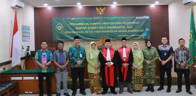 Pj Sekda Batola, Sugimin, Menghadiri Pengambilan Sumpah Jabatan Dan Pelantikan Wakil Ketua Pengadilan Negeri Marabahan
